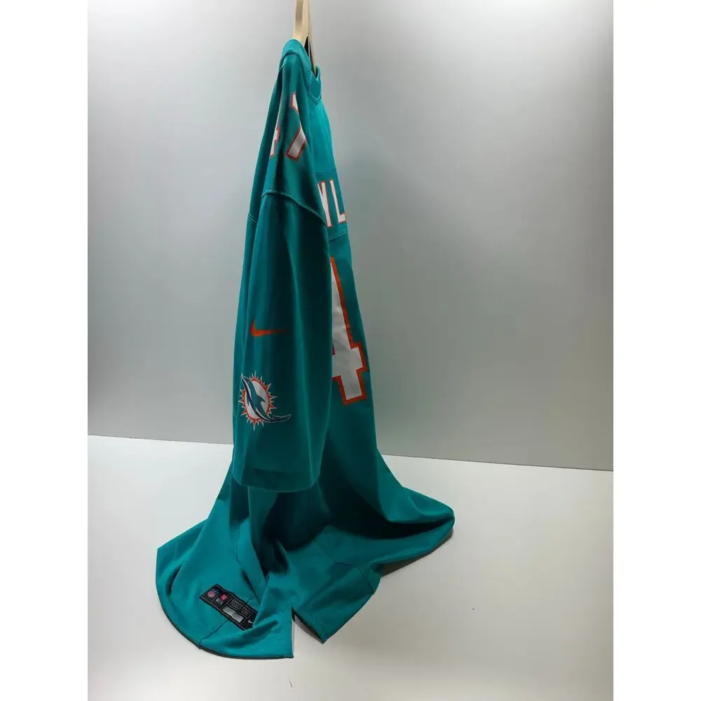 Nike Miami Dolphins 47 Jersey Sz XL NFL Teal Orange V Neck Football Sportswear
